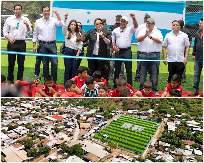 Inauguración de cancha Xiomara Castro: 