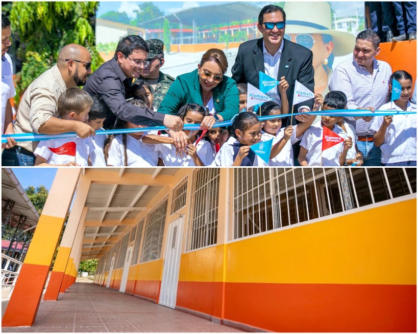 Presidenta Xiomara Castro inauguró reconstrucción de la escuela 