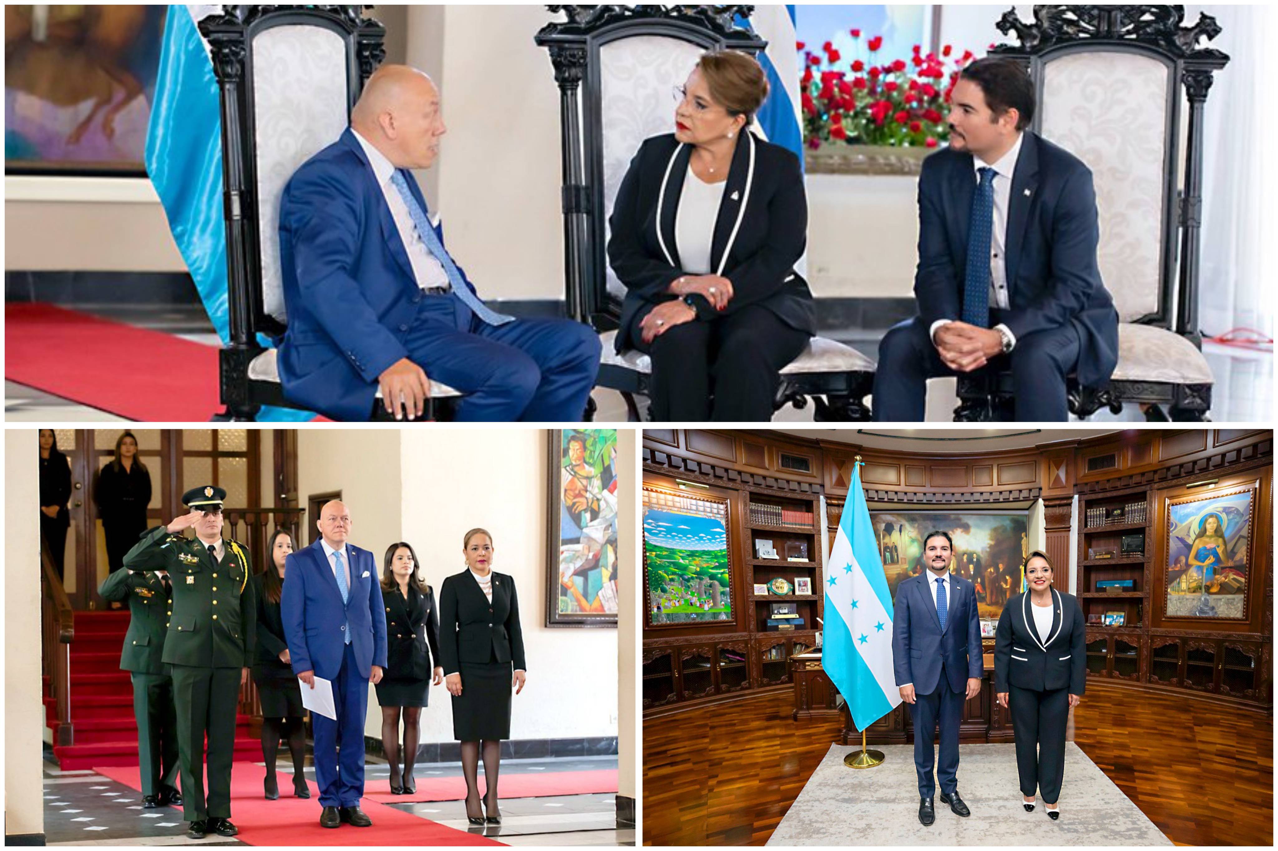 Presidenta Xiomara Castro recibe cartas credenciales de nuevos embajadores de Ecuador, Nicaragua, Países Bajos y Grecia