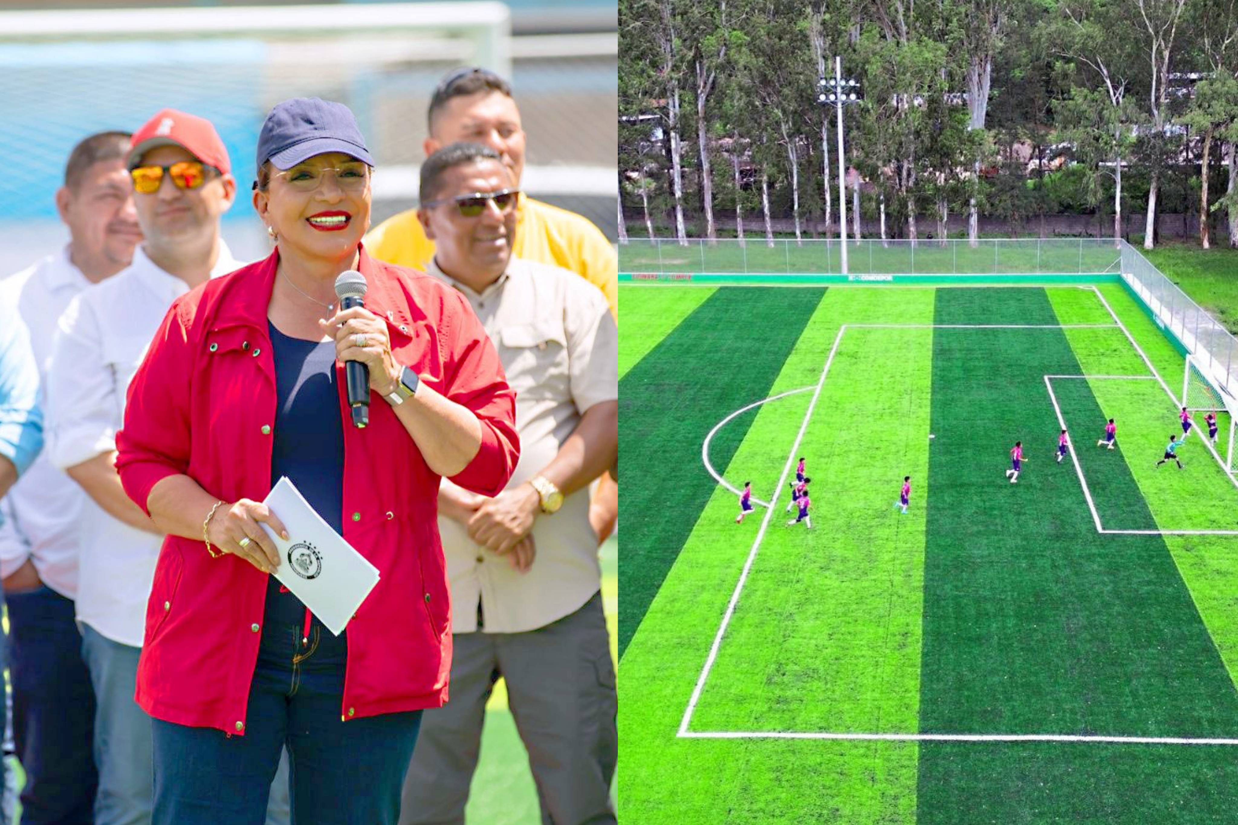 Presidenta Xiomara Castro inaugura cancha número 81 en San Marcos de Colón y reafirma compromiso con el sur del país